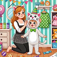 мама одевает костюм ребёнку