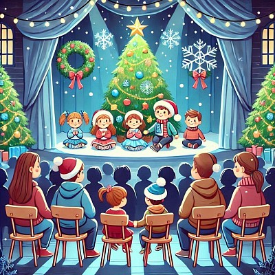 родители смотрят выступление детей